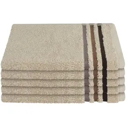 Schiesser Gästetuchset Skyline Color - 5-teilig - 30 x 50 cm - Sand