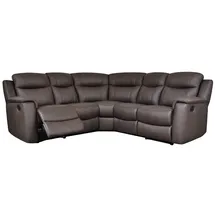vente-unique Relaxsofa, Braun, Leder, Uni, 5-Sitzer, 217x217 cm, Wohnzimmer, Sofas & Couches, Wohnlandschaften, Ecksofas