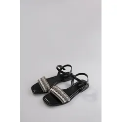 Riemchensandale ANISTON SHOES, Damen, Gr. 41, schwarz, Lederimitat, modisch, Schuhe, Sommerschuh, Sandalette, Glitzersteine - NEUE KOLLEKTION