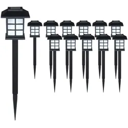 MONZANA® LED Solarlampe 12x Set Wetterfest Solar Akku Garten Solarleuchte Gartenleuchte Außenbereich Outdoor