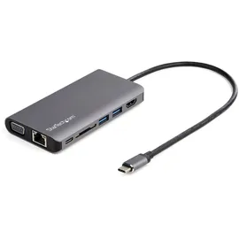 Startech 8-in-1 USB-C Reisedock, 4K HDMI oder VGA, 100W PD, SD, GbE, Audio