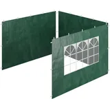 Relaxdays Seitenteile für Pavillon 3er Set, Weiß,Dunkelgrün,Transparent