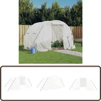 Vidaxl - Gewächshaus Mit Stahlrahmen Weiß 6 M2 3x2x2 M - Gewächshaus - Pflanzenhaus - Glashaus - Tomatenhaus - Hochbeet