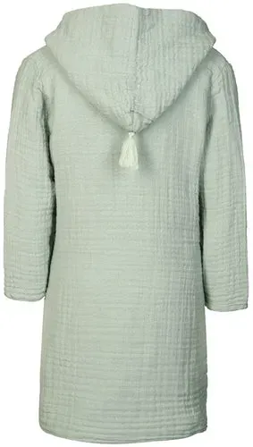 OrganicEra Muslin Bathrobe,Aqua