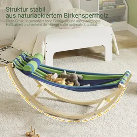 SoBuy Kinderschaukelstuhl Bunt 120 x 36 x 46 cm Holz natur
