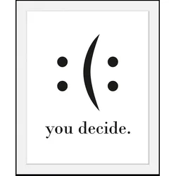 Bild mit Rahmen QUEENCE "oder Poster, you decide", schwarz (farbe rahmen: schwarz, farbe bild(er): schwarz), B:30cm H:40cm T:3cm, Acrylglas, Papier, Holz, Bilder, HD Premium Druck