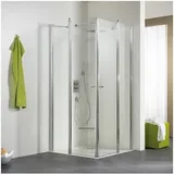 HSK 425013-1-500 Exklusiv Eckeinstieg Pendelbar 4-teilig 800x750x2000mm Alu Silber-Matt Klar Hell mit Edelglasbeschichtung 425013-1-500-hsk