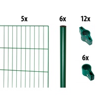 GARDEN 'N' MORE Einstabmattenzaun "mit Rundpfosten" Zaunelemente Gr. H/L: 100 cm x 10 m H/L: 100 cm x 10 cm, grün Zaunelemente