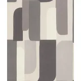 Rasch Textil Rasch Tapete 330502 - Vliestapete mit Geo-Muster in Grau aus der Kollektion Paraiso - 10,05m x 0,53m (LxB)