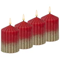 MARELIDA LED Kerzenset Liv 10 cm 7 cm rot gold