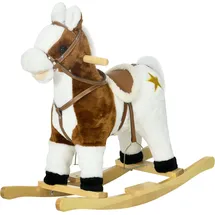 Homcom Schaukelpferd Schaukeltier aus Plüsch mit Soundfunktion