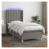 vidaXL Boxspringbett 100 x 200 cm Dunkelgrau