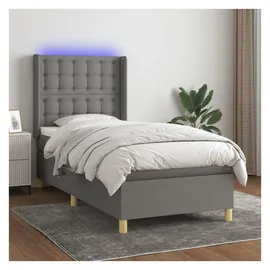vidaXL Boxspringbett 100 x 200 cm Dunkelgrau
