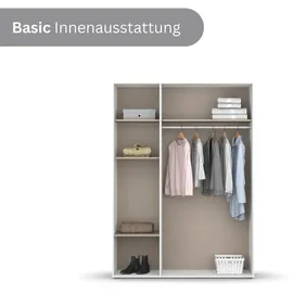 Rauch Drehtürenschrank »Kleiderschrank Schrank Garderobe Wäscheschrank VOYAGER«, (in 3 verschiedenen Ausstattungen BASIC/CLASSIC/PREMIUM), mit modernen Griffen in Graumetallic und Spiegel