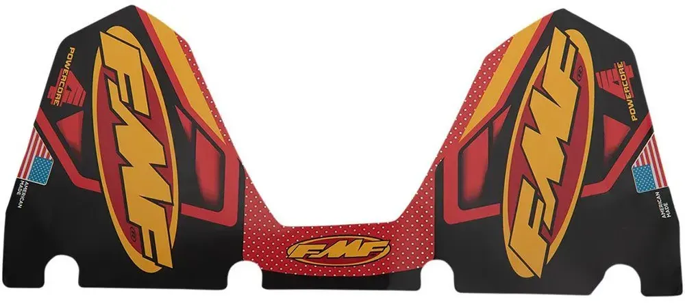 Fmf Exhaust System Powercore 4 Patriotic Aluminium Aufkleber - Black / Red / Yellow - One Size