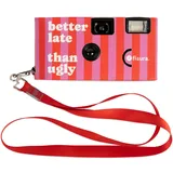 Fisura – Originale einwegkamera Better Late. Einwegkamera mit Blitz. 17 Aufnahmen in schwarzweiß. Haken enthalten. Ideal für Hochzeiten oder Partys.