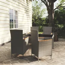 vidaXL Garten-Essgruppe 5-tlg. Grau