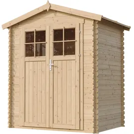 TIMBELA Gartenhaus M367F+M367G 1,96 x 1,36 m Beige Braun