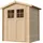 TIMBELA Gartenhaus M367F+M367G 1,96 x 1,36 m Beige Braun