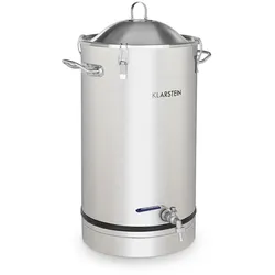 Klarstein Maischfest Fermenter 25 Fermentierkessel 25 Ltr Gärröhrchen Edelstahl Silber
