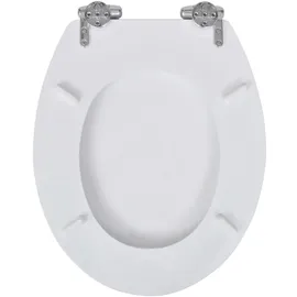 vidaXL WC-Sitz MDF Absenkautomatik Weiß