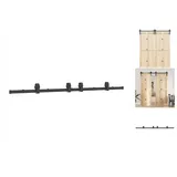 vidaXL Schiebetürbeschlag-Set 183 cm Stahl Schwarz