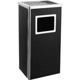 vidaXL Mülleimer mit Aschenbecher Hotel 45 L Stahl Schwarz
