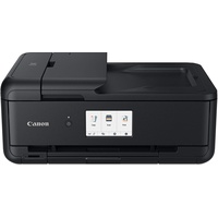 Canon PIXMA TS9550a Drucker Farbtintenstrahl Multifunktionsgerät DIN A4 A3 (Drucker A3, Scanner, Kopierer, 5 Separate Tinten, WLAN, LAN, Print App, 2 Papierzuführungen, Duplexdruck) shwarz