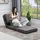 Homcom Schlafsessel 2 in 1 Leinen 60 x 80 x 56 cm Dunkelgrau mit Kissen