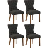 CLP 4er Set Esszimmerstühle Franca Stoff I Gepolsterte Sitze I Vierfußgestell Aus Kautschukholz