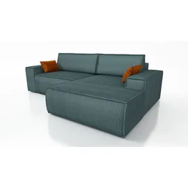 A&J MöbelLand Ecksofa TOR mit Schlaffunktion. Farbe: Azur. - Blau