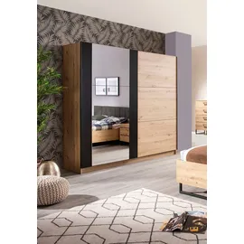 INOSIGN Schwebetürenschrank INOSIGN "Sardinia, Kleiderschrank mit Spiegel, FSC-zertifiziert", braun (dekor artisan eiche), B:217cm H:210cm T:61cm, Spanplatte, Schränke, Schwebetürenschrank, inklusive Inneneinteilung, 217x210x62,5cm, ABS Schutzkanten