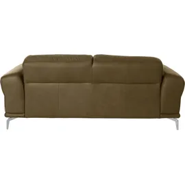 W.Schillig 2-Sitzer "montanaa bequem, Federkernunterfederung, elegant & edel, Breite 192cm", grün (camouflage z69), B:192cm H:78cm T:94cm, Longlife Xtra-Leder Z59: Glattleder mit modischer Prägung. Hautstärke 0, 9 - 1, 1 mm.