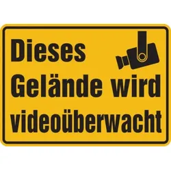 Hinweisschild, Dieses Gelände wird videoüberwacht, Aluminium, 250 x 350 mm - 350x250x0.45 mm Aluminium geprägt