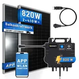 Balkonkraftwerk 820 W / 800W Growatt Wechselrichter Wifi, Steckerfertig mit 5 meter Schukokabel