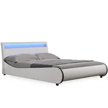 Corium Bett, Valencia 140x200cm Weiß mit schwarzer Kante