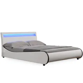 Corium Bett, Valencia 140x200cm Weiß mit schwarzer Kante