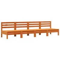 vidaXL Gartensofas ohne Armlehnen 4 Stk. Wachsbraun Massivholz Kiefer