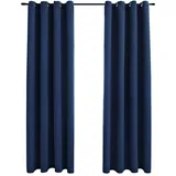 vidaXL Verdunkelungsvorhang Ösen 140 x 225 cm blau 2 St.