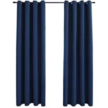 vidaXL Verdunkelungsvorhang Ösen 140 x 225 cm blau 2 St.