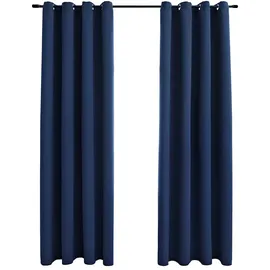 vidaXL Verdunkelungsvorhang Ösen 140 x 225 cm blau 2 St.
