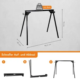 Lemodo Sägebock Stahl 400 kg schwarz klappbar 2er Set