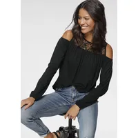 LAURA SCOTT Langarmshirt, lässig geschnitten, elastisches Material, Gummizug am