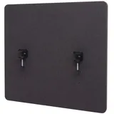 Proregal Akustik-Tischtrennwand HxBxT 60x65x2 cm Doppelwandig Stoff Braun-Grau Büro-Sichtschutz Schreibtisch Pinnwand