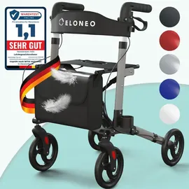 eloneo Rollator leicht und faltbar mit Sitz grau