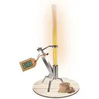 edenoutdoor Pelletfackel Edelstahl, Feuerrohr mit Glasröhre, Feuersäule 90 Min. Brenndauer