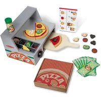 Melissa & Doug Pizza Spielzeugladen | Kinder Holz Lebensmittelsets Küchenspielzeug für Mädchen & Jungen 3+ J. | Holz Lebensmittel Spielzeug & Spielküchenzubehör | Holzspielzeug-Nahrungsmittelset