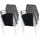 Proregal Besucherstuhl Stoff Schwarz 12er Set