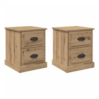 VidaXL Nachttisch 2 pcs Eiche handwerklich 39 x 39