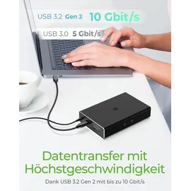 Icy Box IB-RD2253-C31 RAID für 2x 2,5 SATA HDD zu USB 3.2 Gen 2, RAID 0, 1, SINGLE, LARGE, schwarz